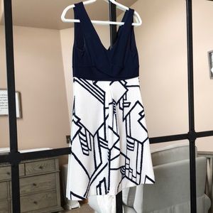 Anthropologie Navy Texture A-line Dress